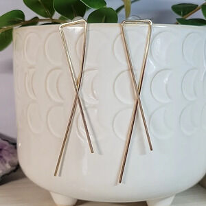 Oversized Criss-Cross Drop Earrings